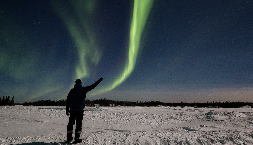 Beautiful view of the northern lights in Yellowknife nearby our new 2024 Luxury Apartment Buildings - Rent In Yellowknife