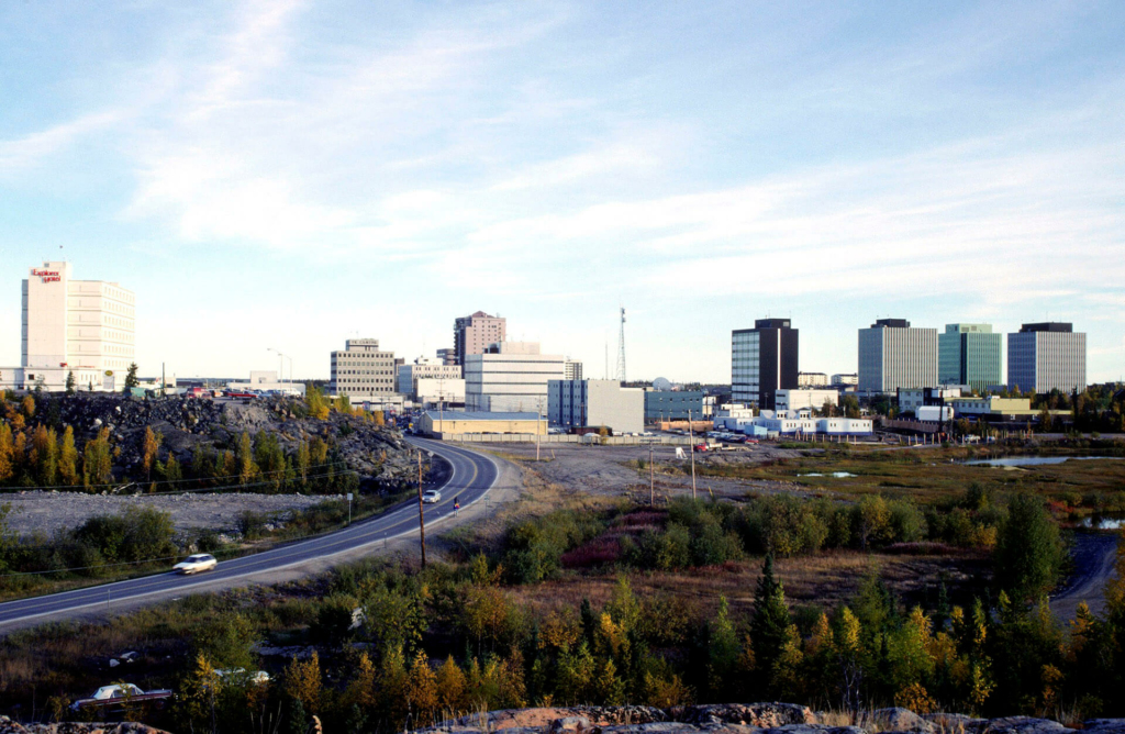 Gorgeous aerial cityscape view of Yellowknife nearby our new 2024 Luxury Apartment Buildings - Rent In Yellowknife